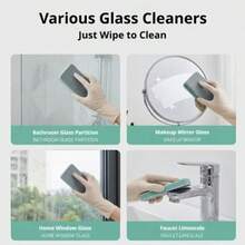 6Pcs Glass Water Stain Magic Scrub Cleaning Brush, Household Bathroom Mirror Shower Room Tile Powerful Water Stain Water Mark Water Spot Remover, Non-Damaging To Glass, Multi-Functional Window Glass Cleaning Tool - Multicolor - View 5