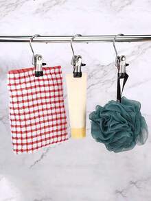 Stainless Steel Multi-Function Clothes Hanger Hooks, Heavy Duty Clothes, Hats, Boots Storage Rack, Plastic Coated Non-Slip No-Mark Hooks/5pcs 10pcs 20pcs 30pcs - Black - View 9