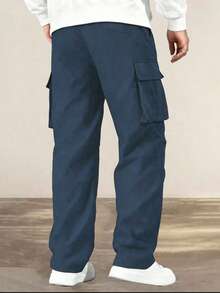 Men's Casual Summer Lightweight Cargo Pants Fashion Multi-Pocket Long Pants Sports Fall - Navy Blue - View 4