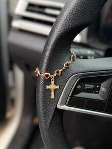 1pc Cross Love Chain Car Steering Wheel Decoration Interior Decoration Accessories And Bag Pendants - Cross - View 1