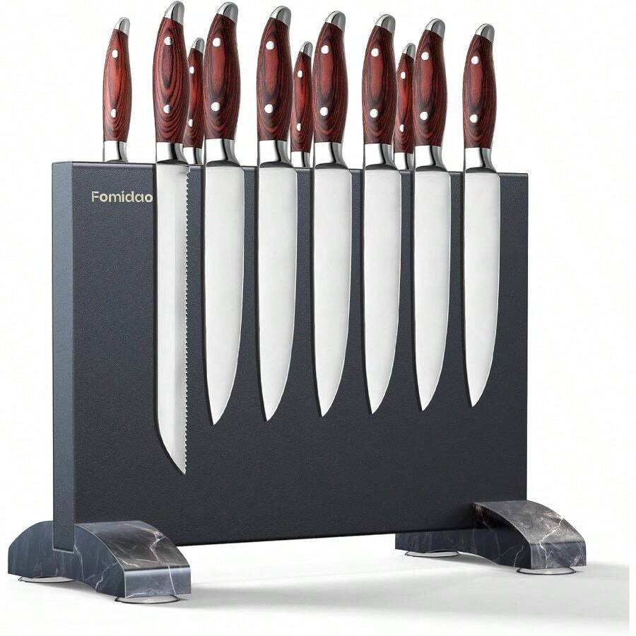 Magnetic Holder Stand, Black Stainless Steel Magnetic Block Without Knives, Powerful Magnet Rack Strip Kitchen Counter - Multicolor - View 1