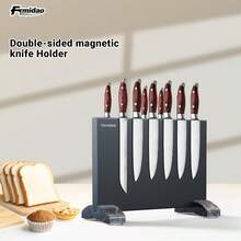 Magnetic Holder Stand, Black Stainless Steel Magnetic Block Without Knives, Powerful Magnet Rack Strip Kitchen Counter - Multicolor - View 5