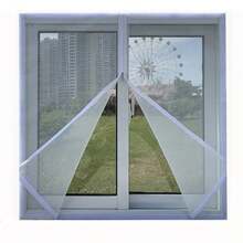 White Zipper Window Screen, High Transparency Encrypted Mosquito Net, Special Mosquito Net, Breathable, No Drilling Required, Washable - White Zipper Style - View 4