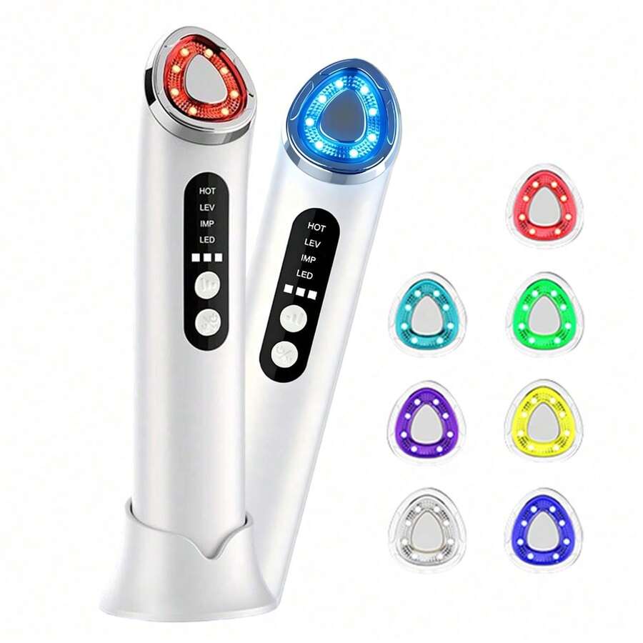 Dispositivo de Belleza de Alta Frecuencia - 4 en 1 Reafirmante & Elevador, Terapia de Luz LED Antiarrugas, Herramienta de Belleza de Masaje Elevador & Reafirmante de Cuidado de la Piel Coreano, Infusión de Agua-Luz de Tiburón