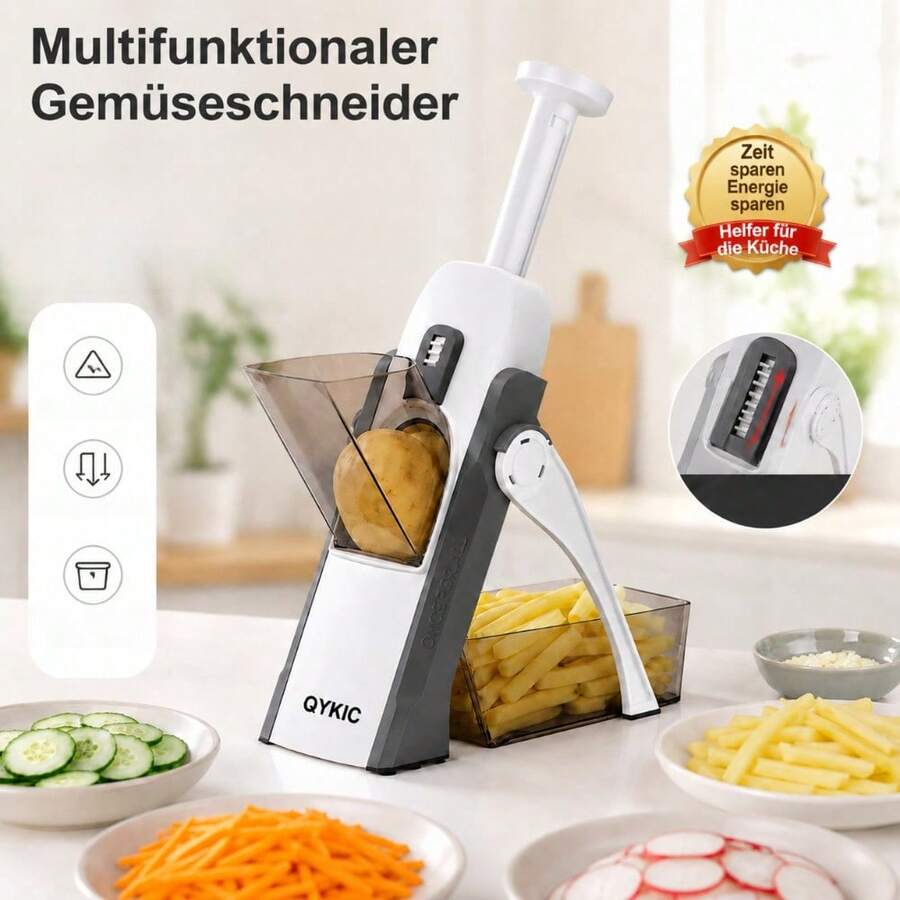 Vegetable Slicer, Shredder, Dicer, Stainless Steel Slicer, Practical Kitchen Tool. - View 1