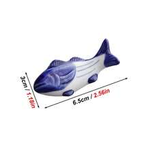 2pcs/4pcs Random Style Blue & White Porcelain Fish Ceramic Chopstick Rest Set, Hand-Painted Japanese Style Tableware Spoon Fork Knife Holder Stand, Easy To Clean Cute Animal Table Decor Accessories - View 7