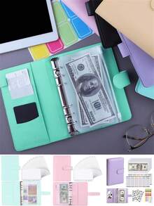 1 Pc A6 Budget Planner Binder With 12 Replaceable Envelopes - Financial Management And Savings Organization Tool - Adult Back To School 6-Ring Notebook School Supplies - Multicolor - View 13