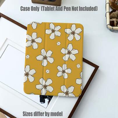 Floral Pattern Tablet Protective Case, Tri-Fold High-Transparency Acrylic With Pen Slot Protective Case. Tablet Protective Case Features: Tri-Fold Stand Design, Smart Sleep/Wake, Full Coverage Protection, Skin-Friendly Frame Material, Airbag Anti-Drop Frame, Multi-Angle Stand, Built-In Pen Slot, Precise Cutouts, Lightweight And Portable.