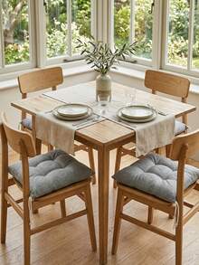 Made In Turkey Cushion 40*40 For Office & Garden & Kitchen Soft With Tie - Beige - View 5