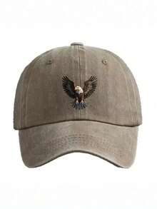 1pc Printed Baseball Cap With Flying Eagle Graphic, Suitable For Men's Outdoor Wear, Fashionable And Versatile, Hip-Hop Style, Design, Washable, With Distressed Effect - Multicolor - View 7
