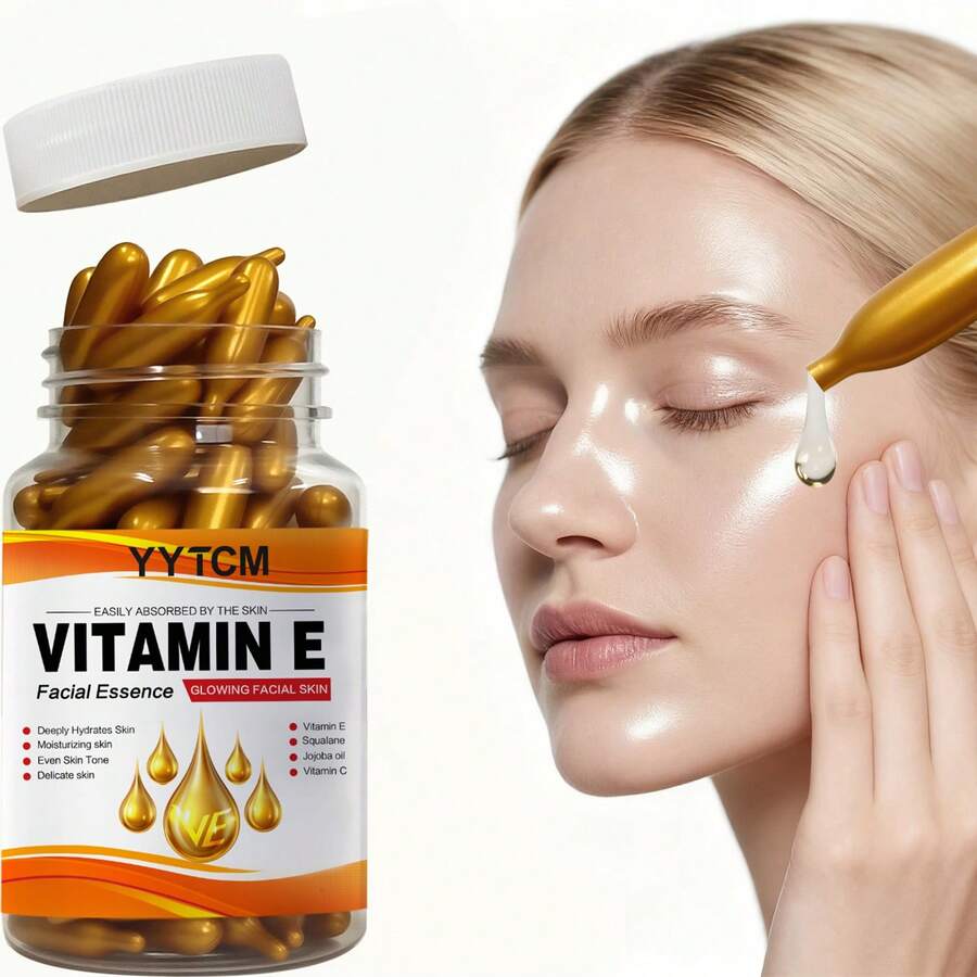YYTCM 维生素E深层保湿胶囊精华，补水柔滑肌肤，蕴含植物角鲨烷、维生素C，深层补水亮肤精华（18粒/48粒/60粒/90粒/120粒/180粒）