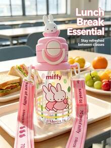 1 buah Gelas Minum Miffy Rabbit Berlisensi Resmi Kapasitas Besar 500ml, Gelas Minum Portabel Anti Bocor untuk Perjalanan, Gelas Minum Terisolasi Kartun Lucu, Cocok untuk Pelajar dan Anak Perempuan untuk Penggunaan Sehari-hari di Luar Ruangan - Clear - View 6
