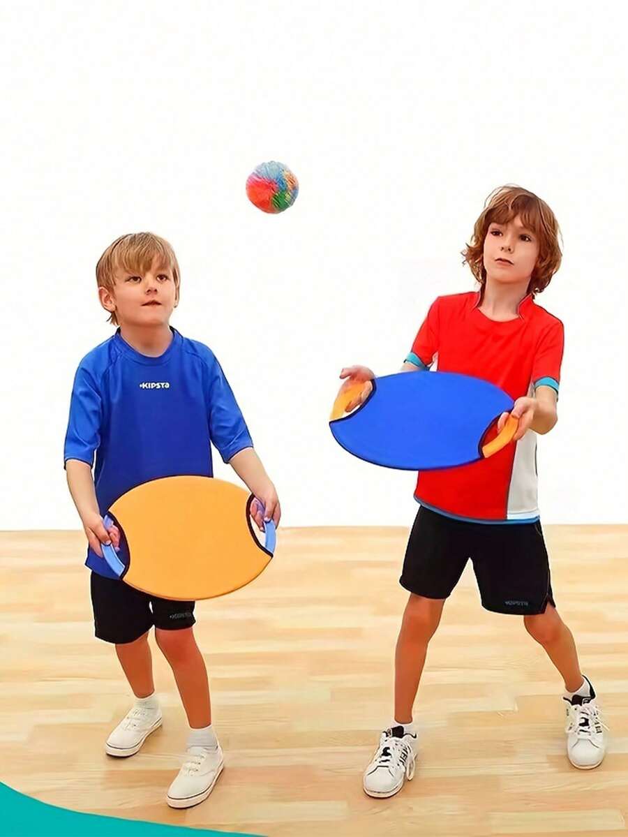 Set lanzar y atrapar pelota elástica, juego interactivo padres hijos entrenamiento sensorial jardín infantil - Azul - Ver 1