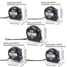 New Steel Tape Measure, All-Black Anti-Drop Wear-Resistant Shell, Durable Steel Tape Measure - 118.11 Inches/196.85 Inches/295.28 Inches/393.7 Inches, Easy-To-Read Display, With Thickened ABS Shell, Retractable, Suitable For Woodworking, DIY, Professional Measurement, Home Use Durable Tool, Sturdy Construction, Multi-Functional Repair Tool And Construction Accuracy - Multicolor - View 10