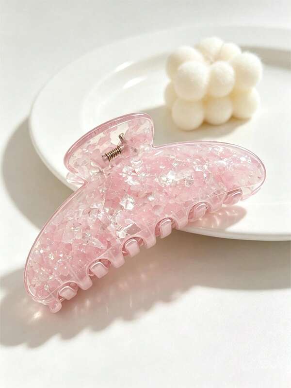 1PC Women's Ins Style Hair Clip, Back Of Head Hair Claw, Summer New Large Size Hair Claw, Hair Accessories, Hair Claw Clip, Hair Clip, Korean Soft Sweet Style, Elegant Romantic Vibe, Suitable For Spring/Summer Outings, Daily Home, Washing, Commuting, Back To School