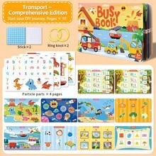 Animal Transportation Theme Cartoon Sticker Travel Book, Sticker Educational Game Paste Book Toy Gift - Multicolor - View 11