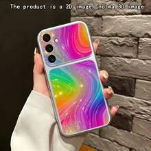 1pc Fashion Rainbow Water Ripple Colorful Ray Pattern Spray Painted TPU Full Coverage Phone Case Compatible With Apple 17 Pro Max/16 Pro Max/15 Pro Max/14 Pro Max/13 Pro Max/12 Pro Max/11 Pro Max/Galaxy S26 S25 S24 Ultra S24 Plus S24 FE S23 S22 A55 A54 A53 A52 A50 A30 A42 A35 A34 A33 A25 A24 A20 A30 A15 A17/ Smart 8/ Hot 40i/Spark 20/Spark 20C/Spark Go 2024/ G84 - Silver - View 4