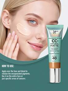 IT Cosmetics CC+ Cream 自然啞光全遮瑕底妝 SPF 40 #Rich Honey 32ml/1.08 Oz | 全遮瑕長效啞光底妝 | SPF 40 防護有害紫外線 - 濃鬱的蜂蜜 - 查看 4