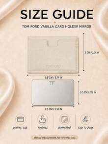 Tom Ford حامل بطاقات TF فانيلا مع مرآة 9.5*6 سم، يُباع بشكل فردي، خفيف الوزن وقابل للحمل، متعدد الاستخدامات لتعديل المكياج وتخزين البطاقات - لون شمبانيي - مشاهدة 4