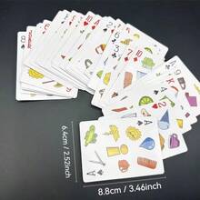 雙用途方形撲克牌，記憶配對遊戲與經典撲克，適合派對與旅行的趣味破冰卡牌遊戲，專為成人設計的獨特多功能牌組 - 彩色 - 查看 3