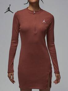 Nike Authentic JORDAN Women's Fitted Slit Stand Collar Knit Dress HF9478-231 - HF9478-231 - View 1