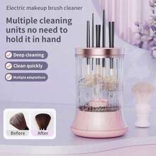 Makeup Brush Cleaner, 2-In-1 Electric Makeup Brush Cleaner & Dryer, Waterproof Design, With Storage Rack, Suitable For All Types Of Makeup Brush Sets, Eyeshadow Brushes And Blush Brushes - Perfect Christmas Gift For Women - Multicolor - View 4