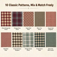 30/60pcs Striped Plaid Fabric Set, Pre-Cut Fabric, Vibrant Classic Plaid Combination, Premium Colored Yarn-Dyed Plaid Fabric, Suitable For DIY Sewing, DIY Crafts, Home Decor, Patchwork And Embroidery Crafts. Soft, Durable, Multi-Functional Fabric, Christmas Preferred Fabric, Hand Wash Only. - one-size - View 6