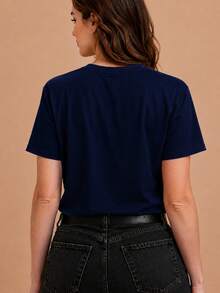 Camiseta Jesus Gospel Religiosa Cristã Unissex 100% Algodão Casual Top Premium Lançamento Envio Imediato Varias Cores!! Do P ao GG - Azul Marinho - Visão 4