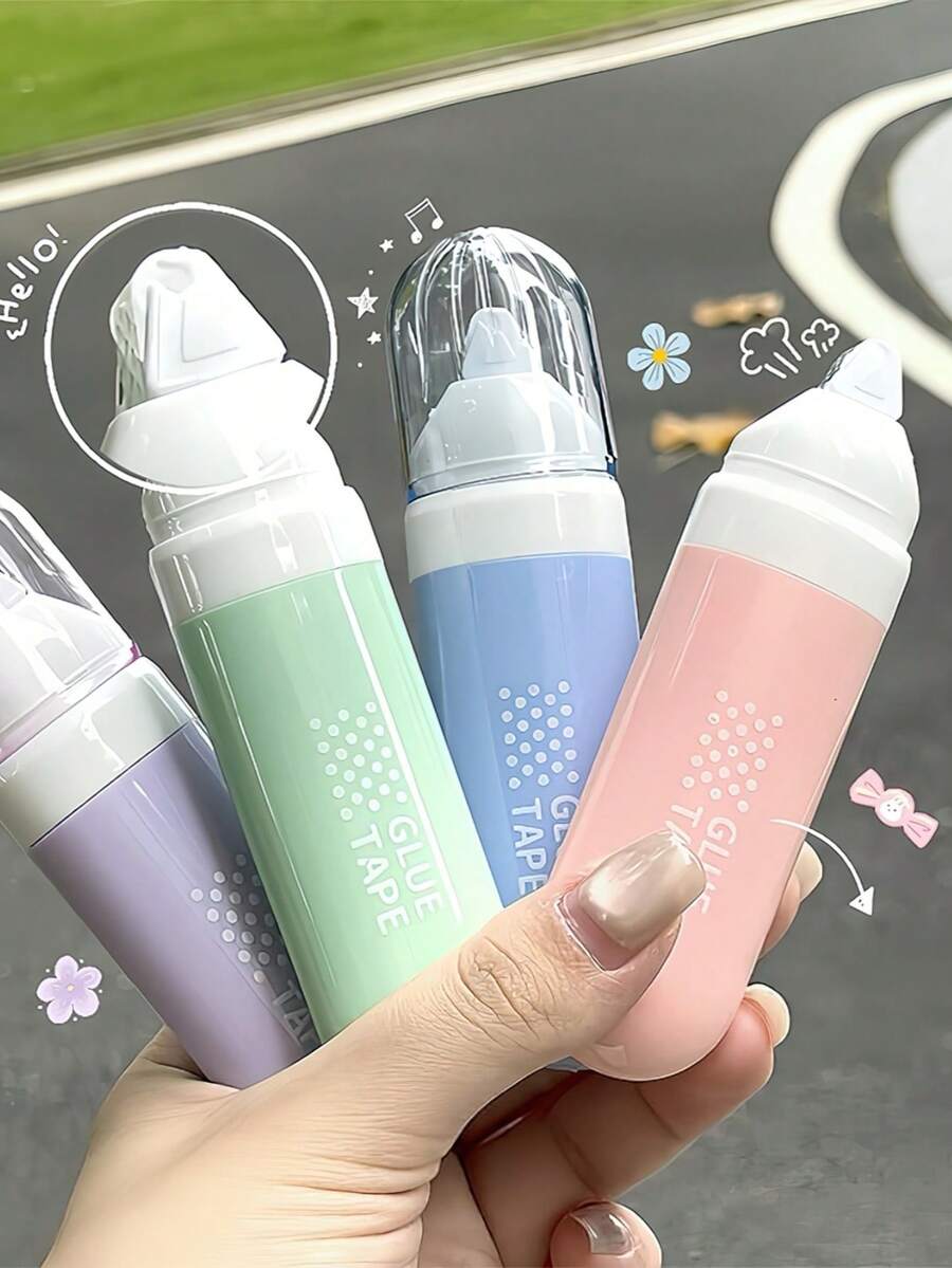 1件/4件莫蘭迪可擦拭點膠筆,菱形膠帶,美學膠帶跑者,適用於學生日記、筆記、返校季、剪貼簿 - 彩色 - 查看 1
