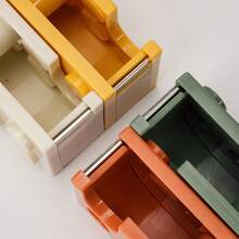 1/4pcs-Building Block Shaped Tape Dispenser, Creative Tape Holder, Transparent Tape Cutter, Office Supplies. Creative Tape Holder Tape Cutter, Office & Student Tape Box, Gift Stationery. Wrapping Paper Cutter, Tools & Home Decor. Convenient & Practical, Sturdy & Durable. - Multicolor - View 8