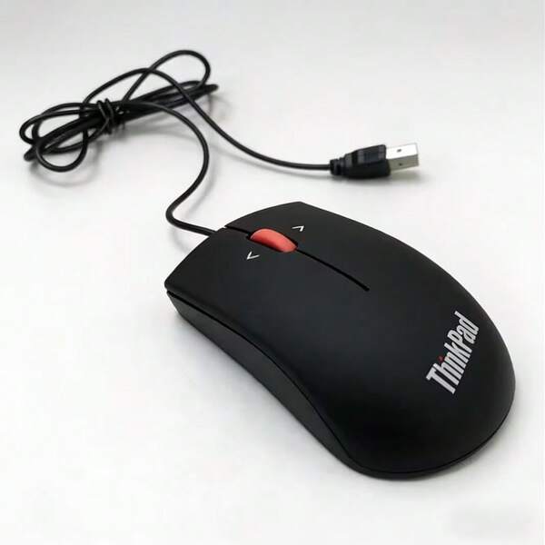 Ratón de computadora con cable USB Lenovo, ratón con cable plug and play, adecuado para computadoras de escritorio, portátiles, conexión con cable estable sin carga, duradero y resistente, adecuado para oficina diaria, aprendizaje y trabajo, periférico de oficina universal
