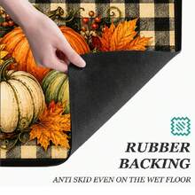 Autumn Pumpkin Pattern Printed Long Runner Rug, Home Indoor Decor, Kitchen Long Runner, Entryway Doormat, Hallway Entrance Decor, Bedroom Bedside Rug, Living Room Rug, Laundry Room Rug, Bathroom Mat, Suitable For Apartment, Dorm And Home Daily Decor - Multicolor - View 7