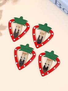 12pcs/4pcs Multicolor Cute Fruit Hair Clips, Cute Metal Side Clips And BB Clips, Crocodile Clips, Suitable For Girls And Teenagers Cute Hair Accessories Gift, Daily And Summer Vacation Wear - Multicolor - View 12