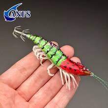 ANFS 1pc Squid Jig Fishing Lure Artificial Bait For Octopus Cuttlefish, Wood Shrimp Squid Hook, Saltwater Hard Bait - Multicolor - View 8