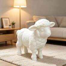 Tượng cừu con xoắn phong cách chữa lành bằng nhựa, màu trắng tinh mờ, đồ trang trí để bàn hình động vật, quà sinh nhật sáng tạo cho phòng ngủ, lối vào, đồ thủ công trưng bày - Nhiều màu - Xem 3