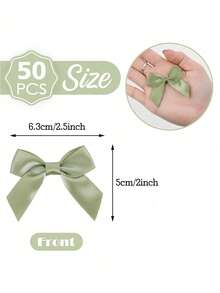 10/50pcs Sage Green Satin Ribbon Twisted Bows, Pre-Made Bows, Suitable For Crafts, Gift Wrapping, Baskets, Wedding Favors, , Bridal Shower Gifts, Etc. (Extra Large Optional) - Multiple Styles - View 7