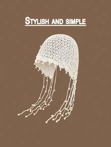 1pc Women's Spring Summer Autumn Knitted Hat, Vintage Handmade Hollow Crochet Pearl Tassel Beanie, Atmospheric Versatile Knitted Hat, Niche Personalized Lace Hat, Suitable For Outfit, Photography, Travel, Daily Use - Beanie - View 9