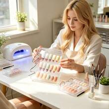 1 Set Transparent Acrylic Nail Art Display Book, Portable Nail Polish Color Storage Board, Nail Art Display Board, Fake Nail Color Storage Book - Multicolor - View 6