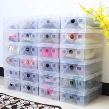 6 Pcs Large‑Capacity Stackable Plastic Shoe Boxes, Transparent Rectangular Shoe Storage Boxes, Dust‑Proof & Space‑Saving, Sturdy Durable Shoe Storage, Easy To Assemble & Disassemble, For Bedroom, Entryway, Household Shoe Storage & Organization - View 4