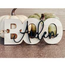 個性化萬聖節 Boo 禮籃吊牌，客製化姓名 Trick Or Treat 糖果袋吊牌，兒童萬聖節禮物吊牌，可愛 Boo 禮籃填充裝飾 - F-萬聖節名字掛飾 - 查看 9