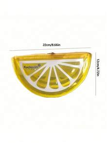 1pc Vibrant Lemon Slice Design PVC Makeup Bag, Large Capacity Zipper Toiletry Storage Bag, Portable Travel Cosmetic Bag, Girls Lemon Makeup Bag - Yellow - View 4