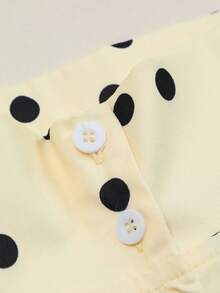 Autumn/Winter Polka Dot Stand Collar Drawstring Loose Jacket, Urban Casual Style, Versatile Yellow Top For Dating And Travel - Multicolor - View 7