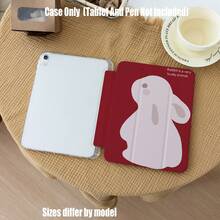Funda protectora para tableta con patrón de conejo, acrílico de alta transparencia con diseño plegable triple y ranura para lápiz. Características de la funda protectora para tableta: diseño de soporte plegable triple, función de suspensión/activación inteligente, protección de cobertura completa, material de marco amigable con la piel, marco anti-caída con airbag, soporte multi-ángulo, ranura para lápiz incorporada, recortes precisos, ligera y portátil. - Multicolor - Ver 2