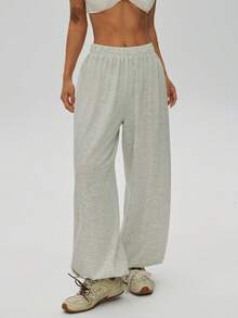 Women's Casual Versatile Solid Color Lantern Pants, White Summer Vacation Sports - Light Grey - View 3