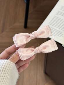 4pcs Polka Dot Bow Fabric Alligator Hair Clips, Sweet Girl Side Hair Clips, Korean Ins Style Fresh Bangs Clips, Women's Hair Accessories - Multicolor - View 11
