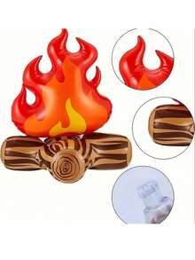 An Inflatable Flame Perfect For Decorating Camping Parties, Suitable For Both Indoor And Outdoor Use, A Simulation Campfire Perfect For Setting, And An Excellent Holiday Gift,Camping,Camping Decor - Multicolor - View 8