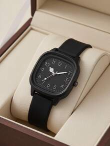 Women's Casual Square Silicone Strap Minimalist Arabic Numeral Dial Quartz Wrist Watch, Perfect Gift For Birthday, Christmas, Valentine's Day - Style 1 - View 2