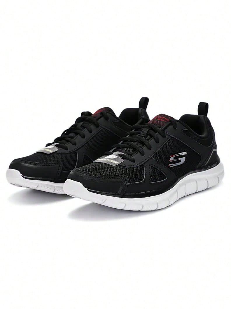 Skechers Sepatu Olahraga Kasual Pria Bertali, Ringan, Bernapas, dan Empuk - Hitam dan Putih - View 1