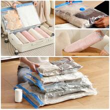 S/M/L/XL 3pcs Travel Storage Bags, Large Capacity Compression Bags, Reusable Vacuum Bags, Dust-Proof, Moisture-Proof, Moth-Proof, Space-Saving, Suitable For Clothes, Blankets, Shirts, Bedding, Bedroom, Closet, Bathroom, Outdoor Gear, Home Storage, Back To School, Travel Essentials - View 11