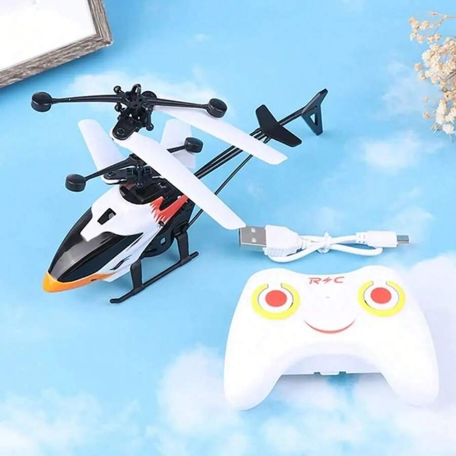 Helicóptero de Control Remoto para Adultos, de Plástico en Blanco, Amarillo y Negro, con Carga USB, Juguete de Control Remoto Recargable de 2 Canales. - control remoto amarillo - Ver 1